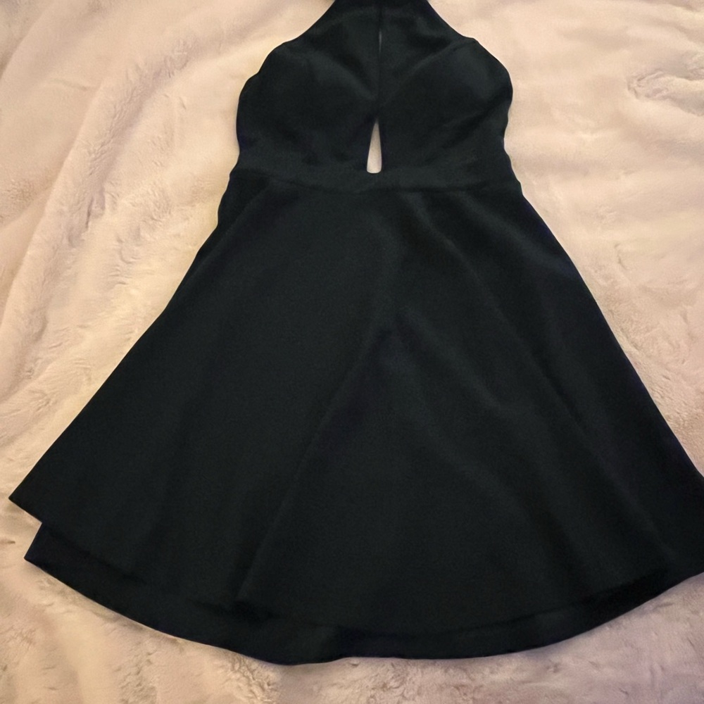 SPEECHLESS FOREST GREEN Fit and Flare Halter Dress